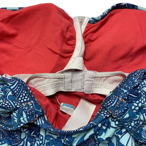 TITLE NINE Carve Design Blue Floral One-Piece Bathing Suit Size Medium Swim - Picture 5 of 12